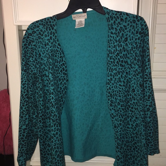 White Stag - Blue Cheetah Cardigan!! - Picture 1 of 4